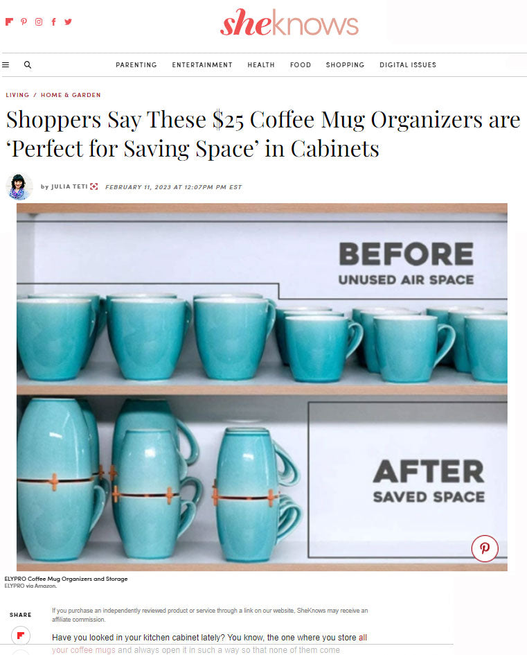 Coffee Mug Organizer Mug Organizer for Cabinet Kitchen Cabinet